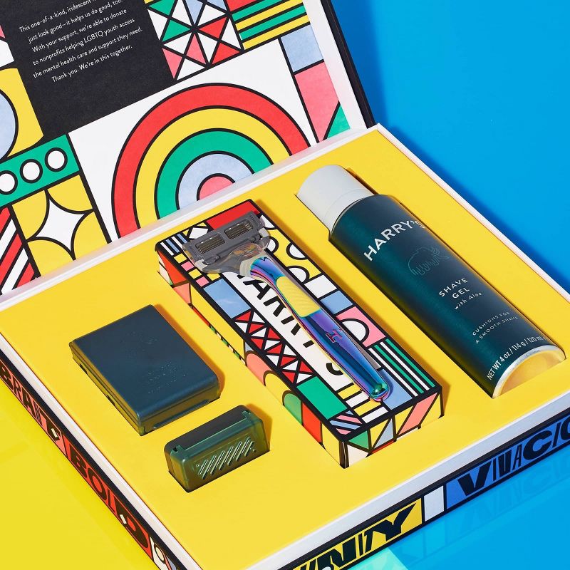 Harry's Pride Shave Set – 5-Blade Razor + 3ct Blades + 1 Foaming Shave Gel - 4oz