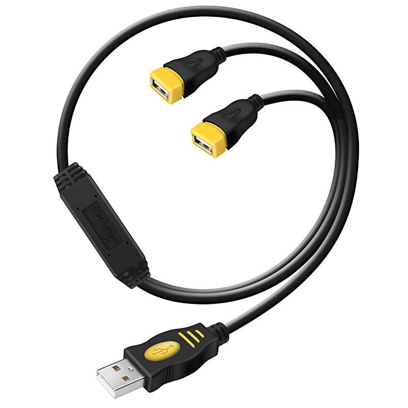 USB Splitter Cable Male to 2 Female Adapter  1 in 2 Out USB Hub Y Splitter Cable