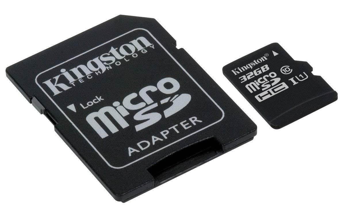 Kingston Canvas Select 32GB microSDHC Class 10 microSD Memory Card UHS-I 80MB/s R Flash Memory Card with Adapter (SDCS/32GB)