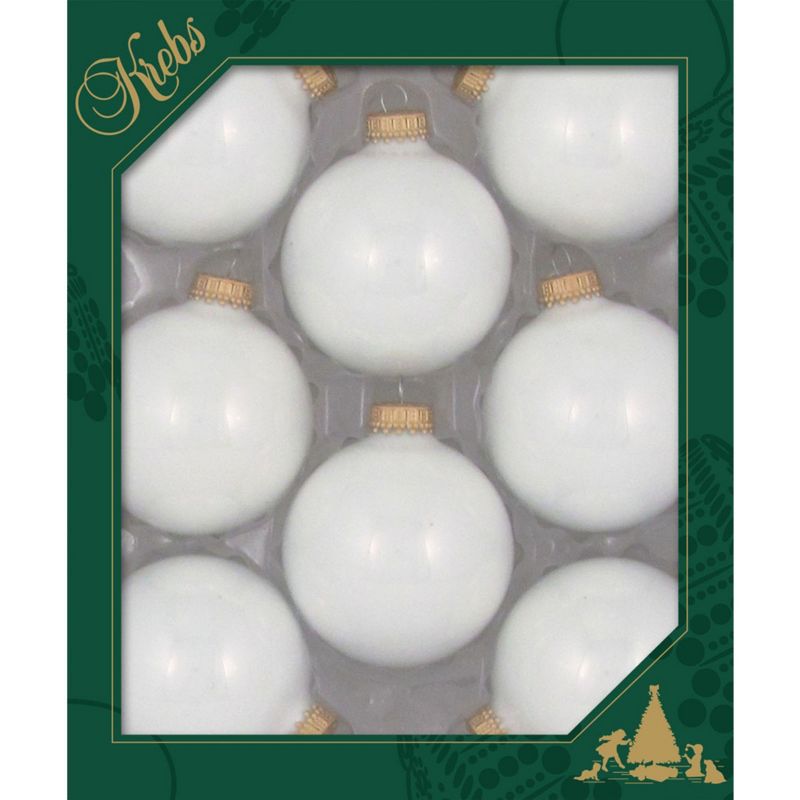 Christmas by Krebs 8ct Porcelain White Matte Glass Christmas Ball Ornaments 2.5" (67mm)