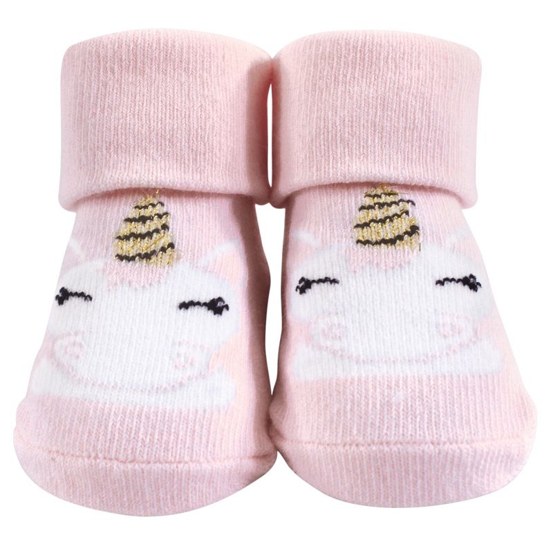 Luvable Friends Baby Boy Socks Set, Blue Bear, 0-6 Months