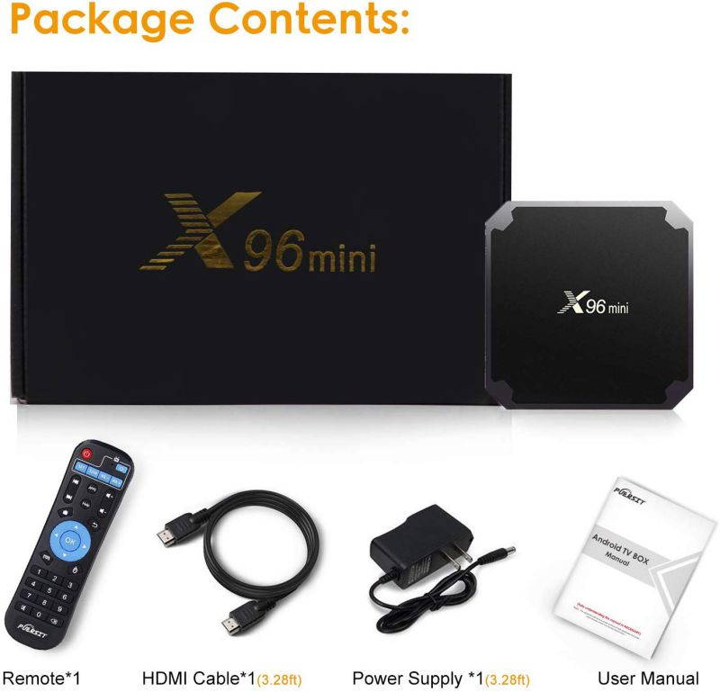 Mini 4K Android TV Box X96 Mini TV Box Android 7.1.2 (2GB RAM + 16GB ROM) S905W Quad-Core Cortex-A53 with WiFi 2.4GHz 100M LAN/H.265 4K 3D HD Mini X96 Set Top Box