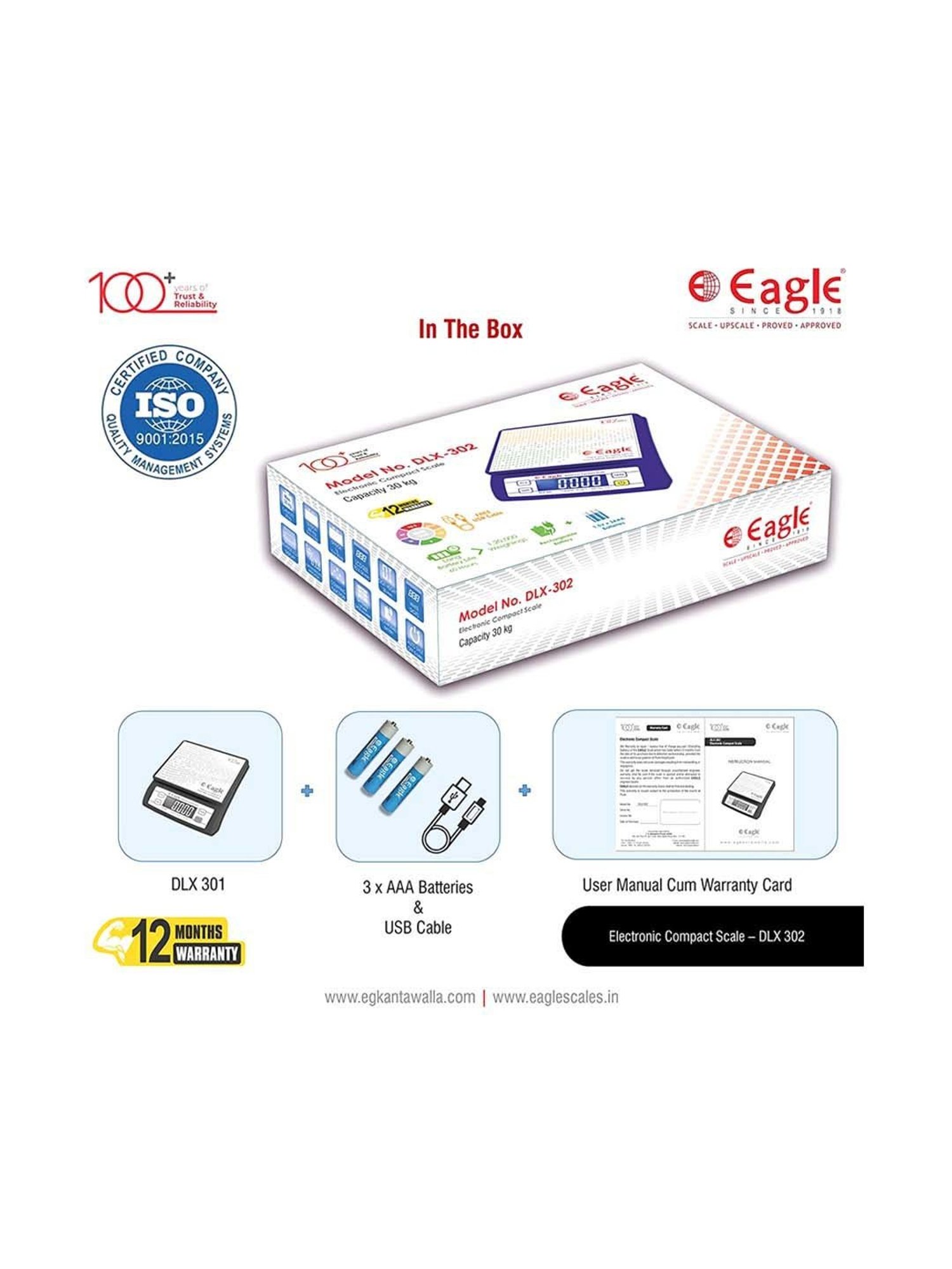 Eagle DLX-302 Digital Weight Machine Kitchen 30 kg Capacity,Accuracy 0.5 g/1g,Kitchen Weighing Scale