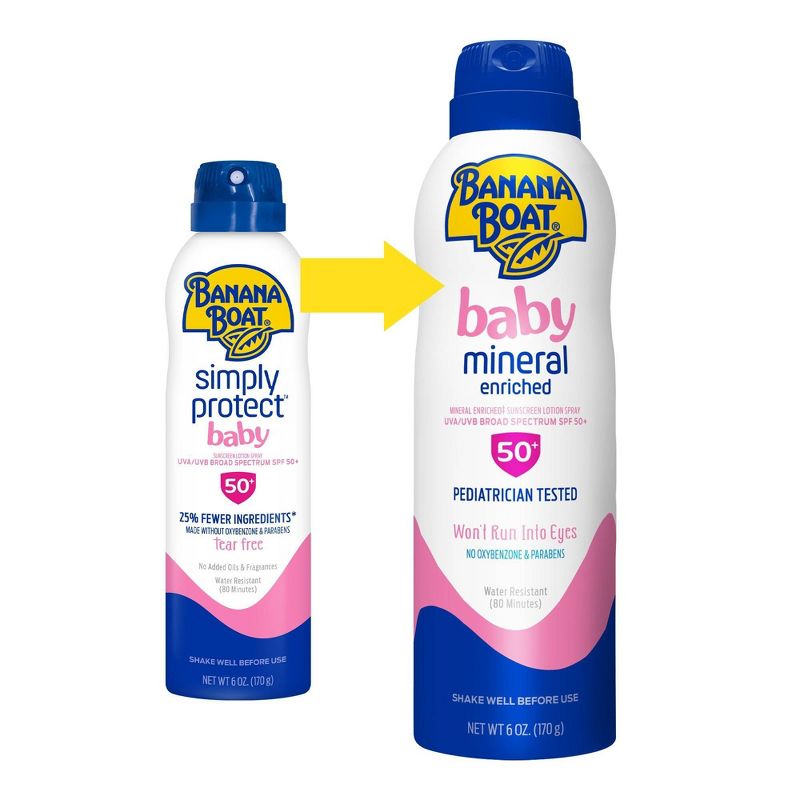 Banana Boat Baby Mineral Enriched Sunscreen Spray - SPF 50 - 6oz