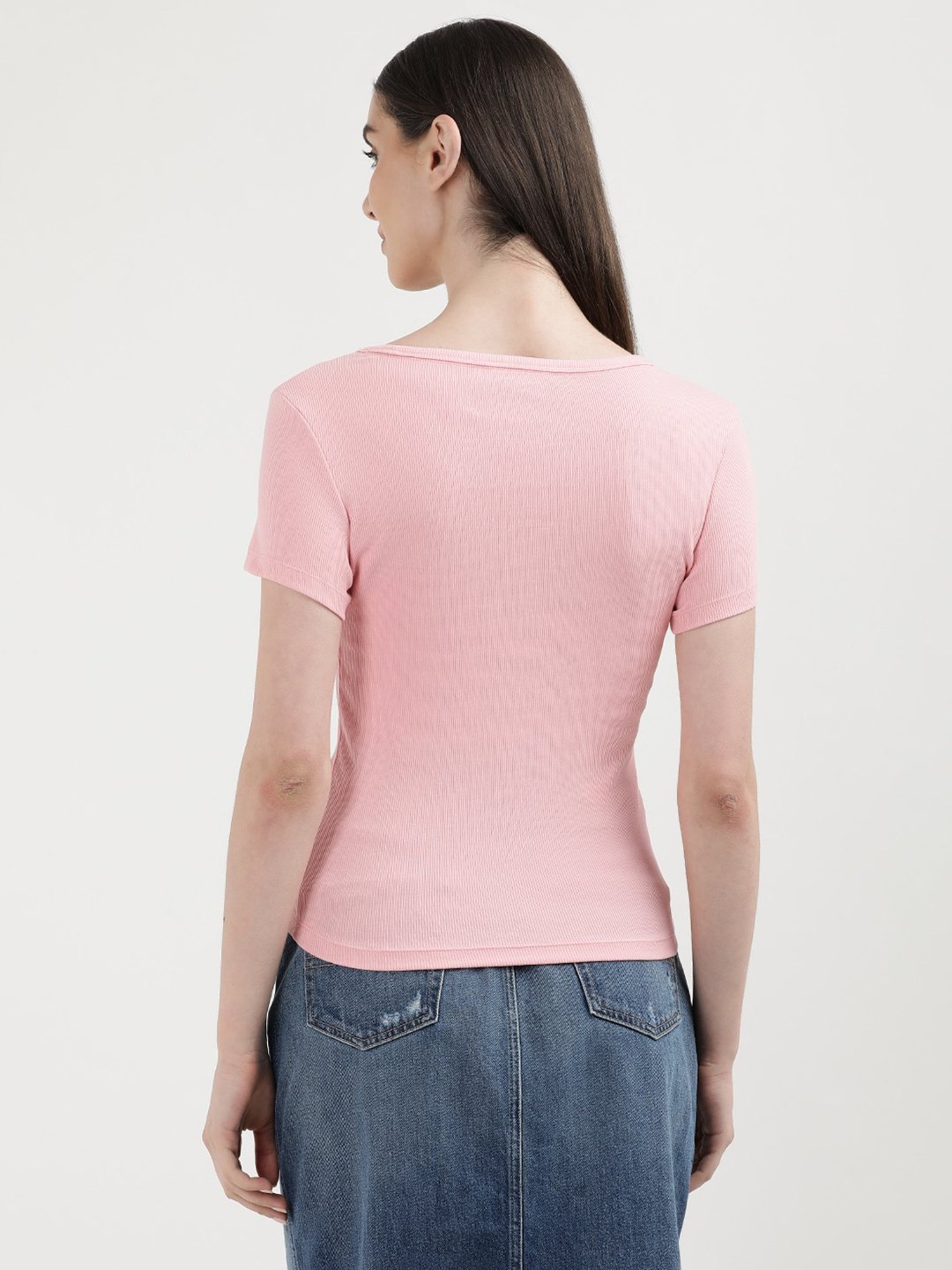 TOMMY HILFIGER Light Pink Slim Fit T-Shirt