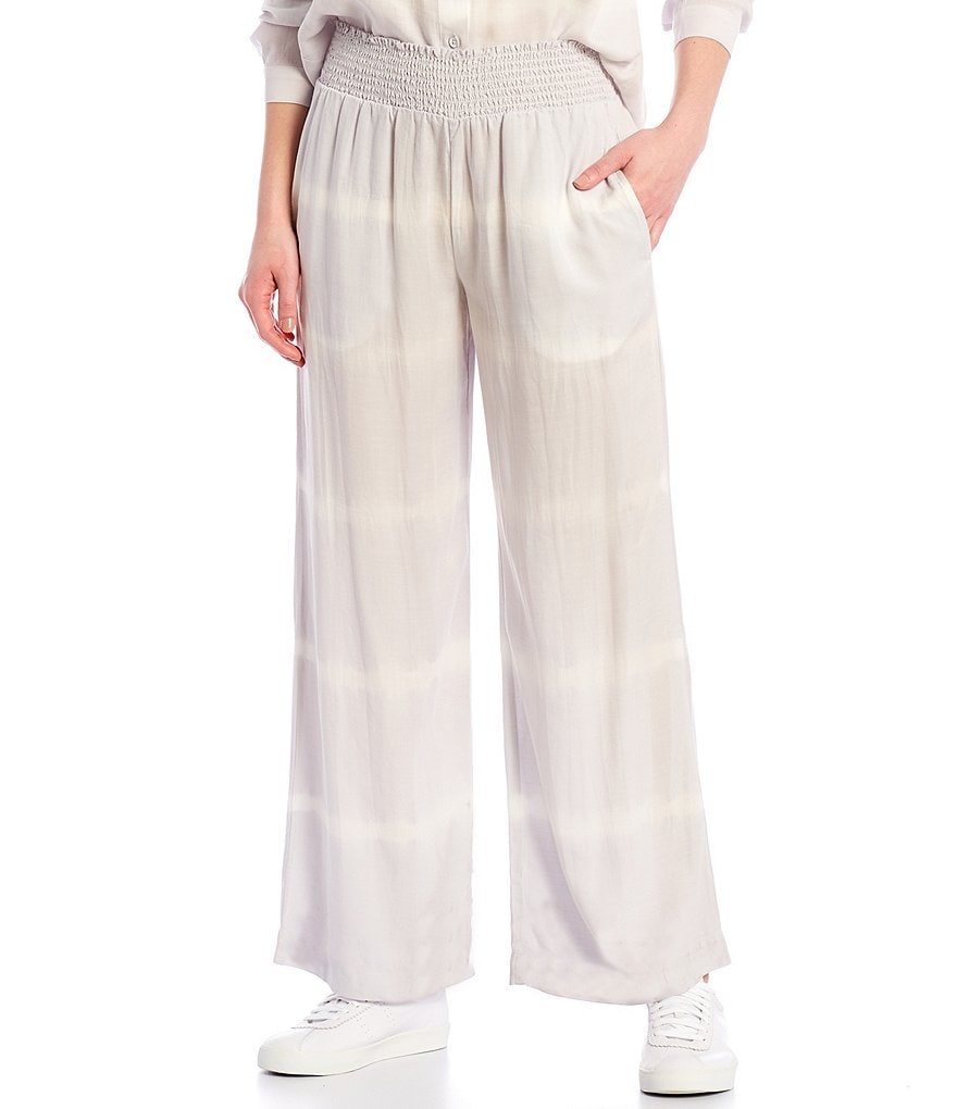Cloth & Stone Smocked Striped Coordinating Wide Leg Pants