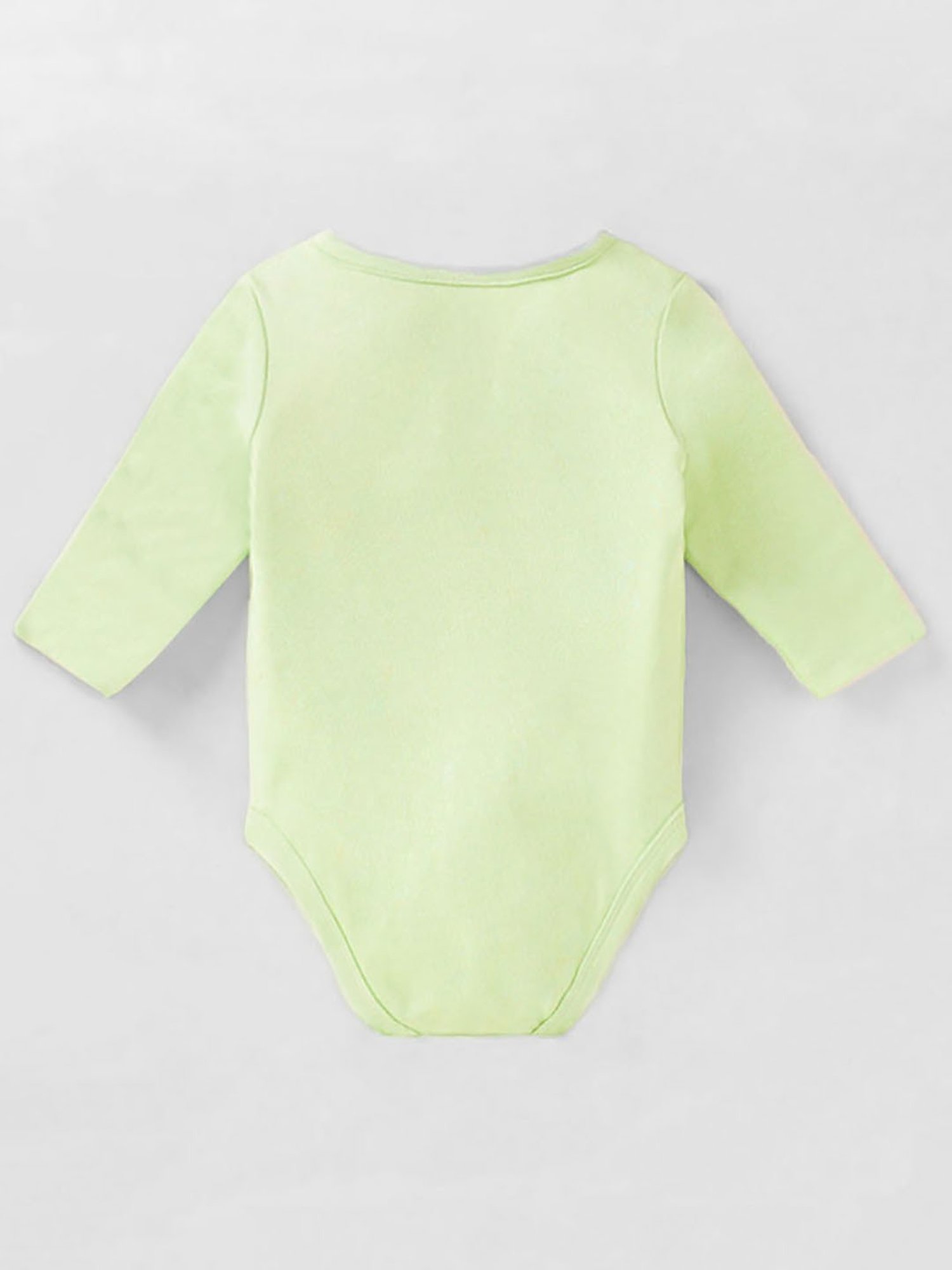 Ed-a-Mamma Baby Green & Blue Solid Full Sleeves Bodysuit (Pack Of 2)