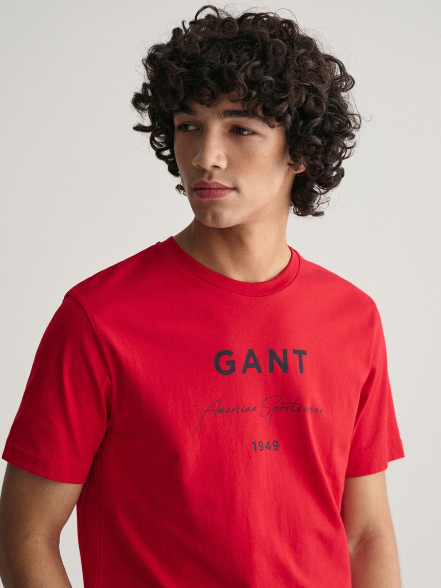 Gant Red Cotton Regular Fit Printed T-Shirt
