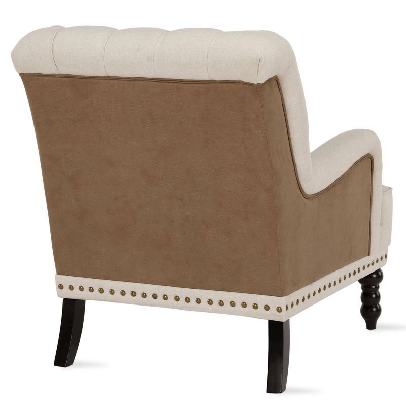 Trent Charles of London Arm Two-Tone Chair Beige/Brown - Dorel Living