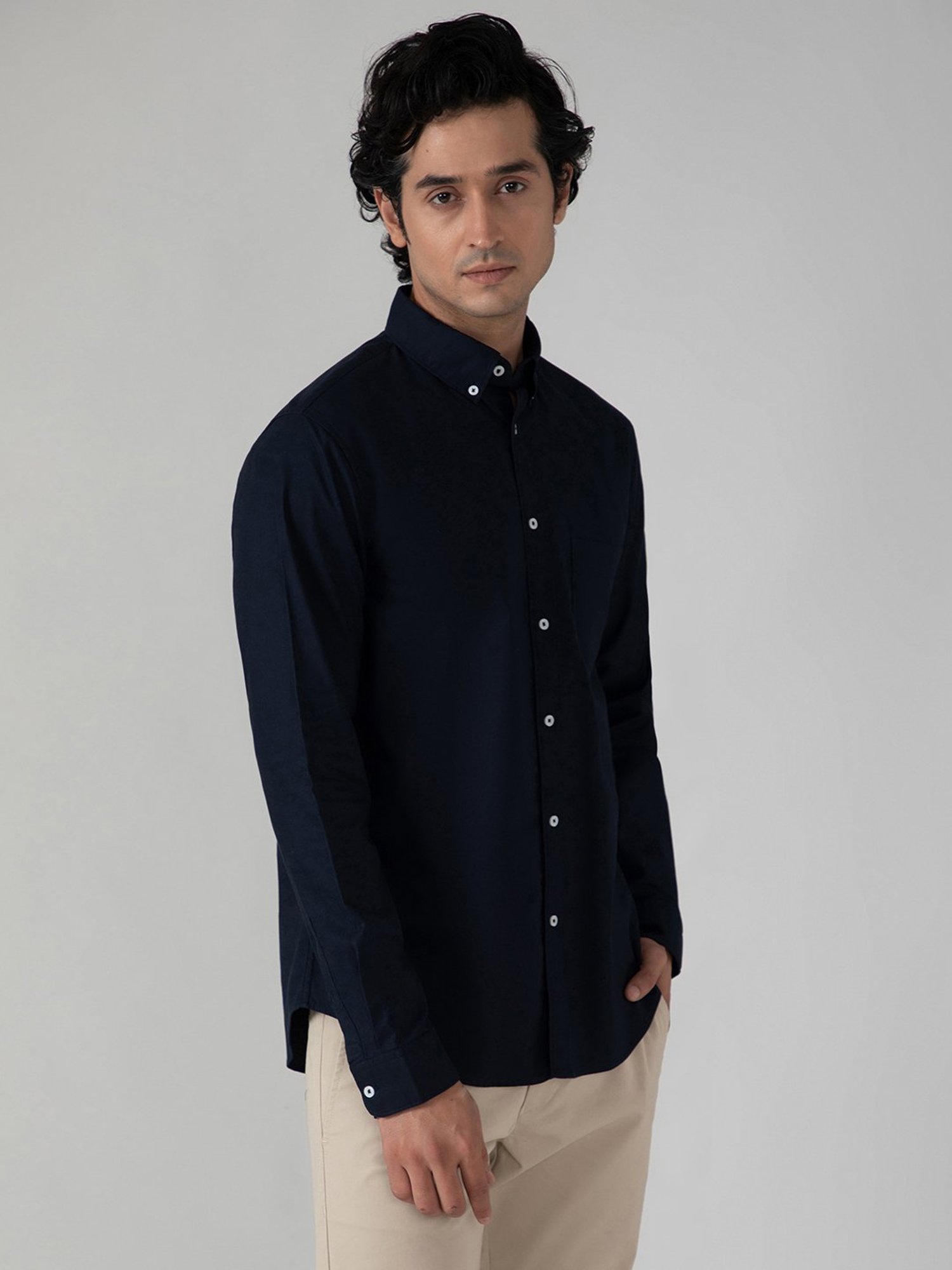 SUBTRACT Navy Regular Fit Shirt