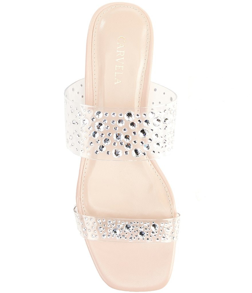 Carvela Glorious Clear Gemstone Embellished Dress Sandals