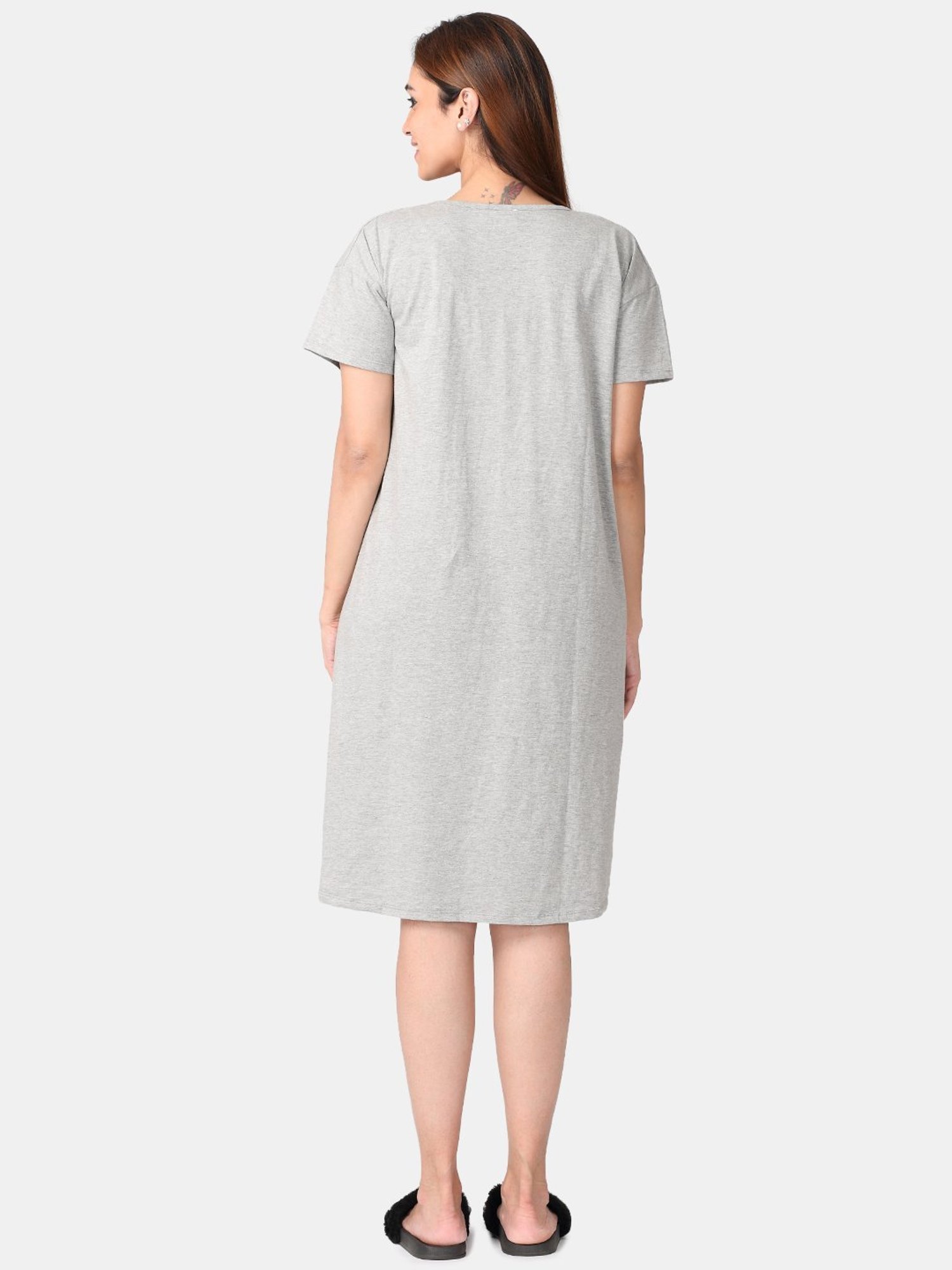 The Mom Store Grey Graphic Print Dress