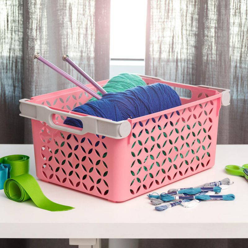 IRIS Large Decorative Basket, 1 Pack, Coral