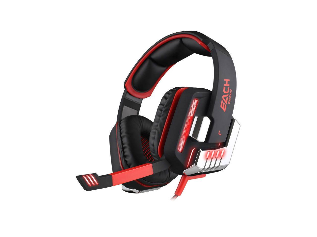 EACH G8200 7.1 Surround USB Vibration Over Ear Gaming Headset with Microphone LED Light for PC/PS3/PS4/XBOX 360