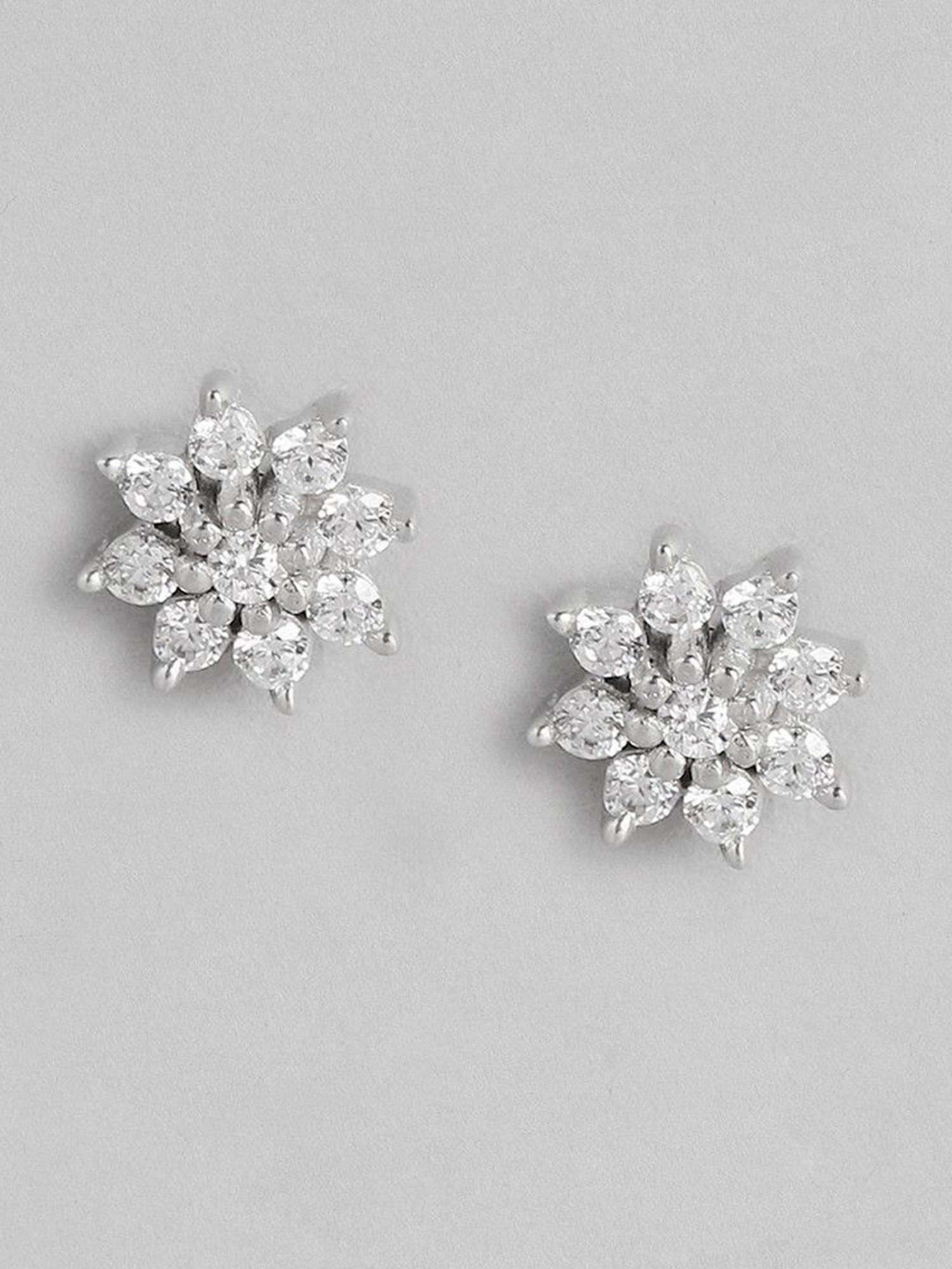 Zavya 92.5 Sterling Silver Snowflakes Earrings for Women