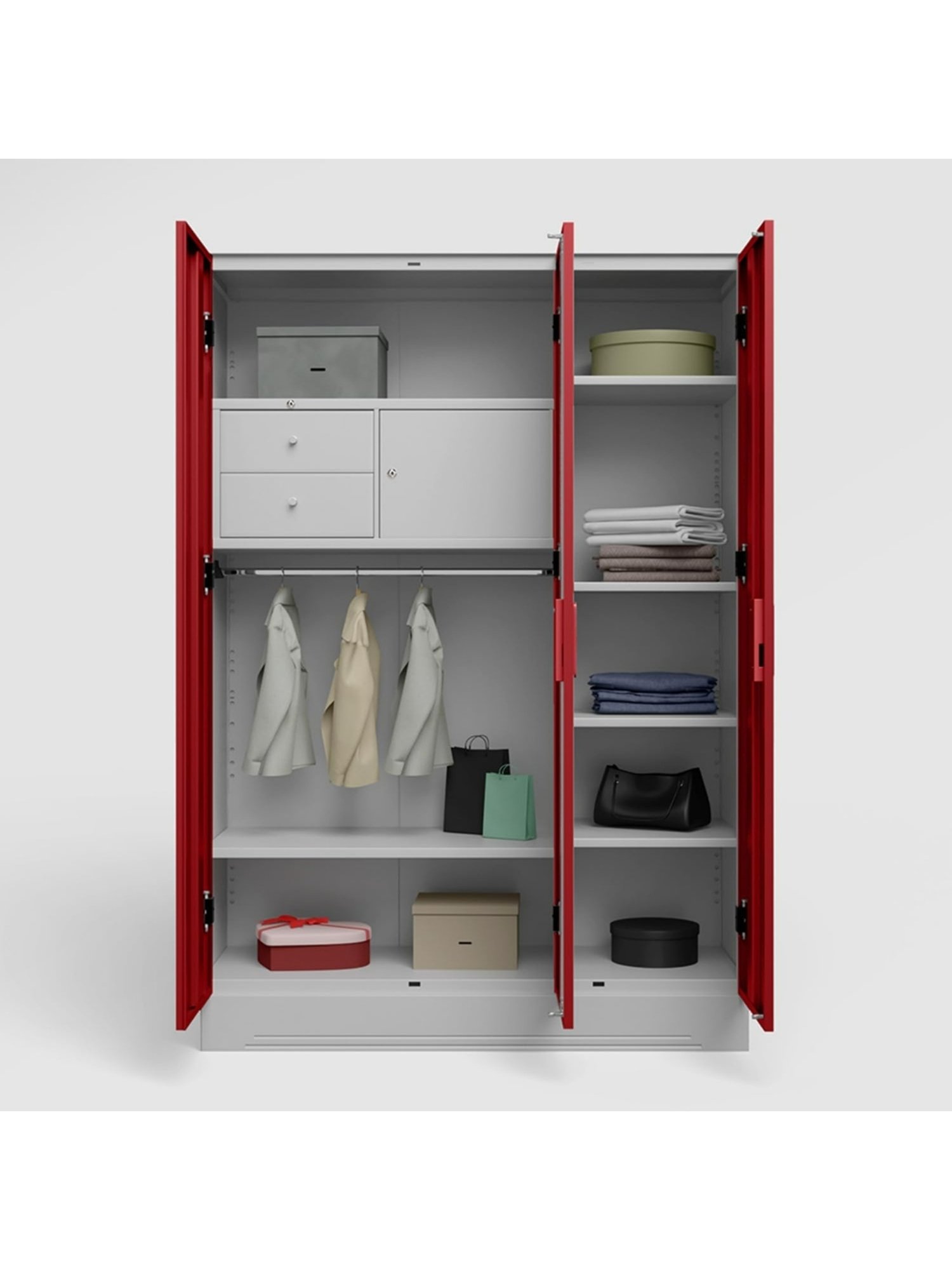 Godrej Interio Ewa Brown Engineered Wood 4 Door Wardrobe