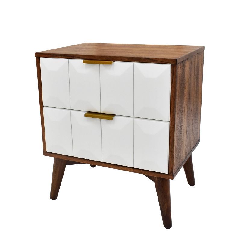 Ginny 2 Drawer Nightstand Walnut - Steve Silver Co.