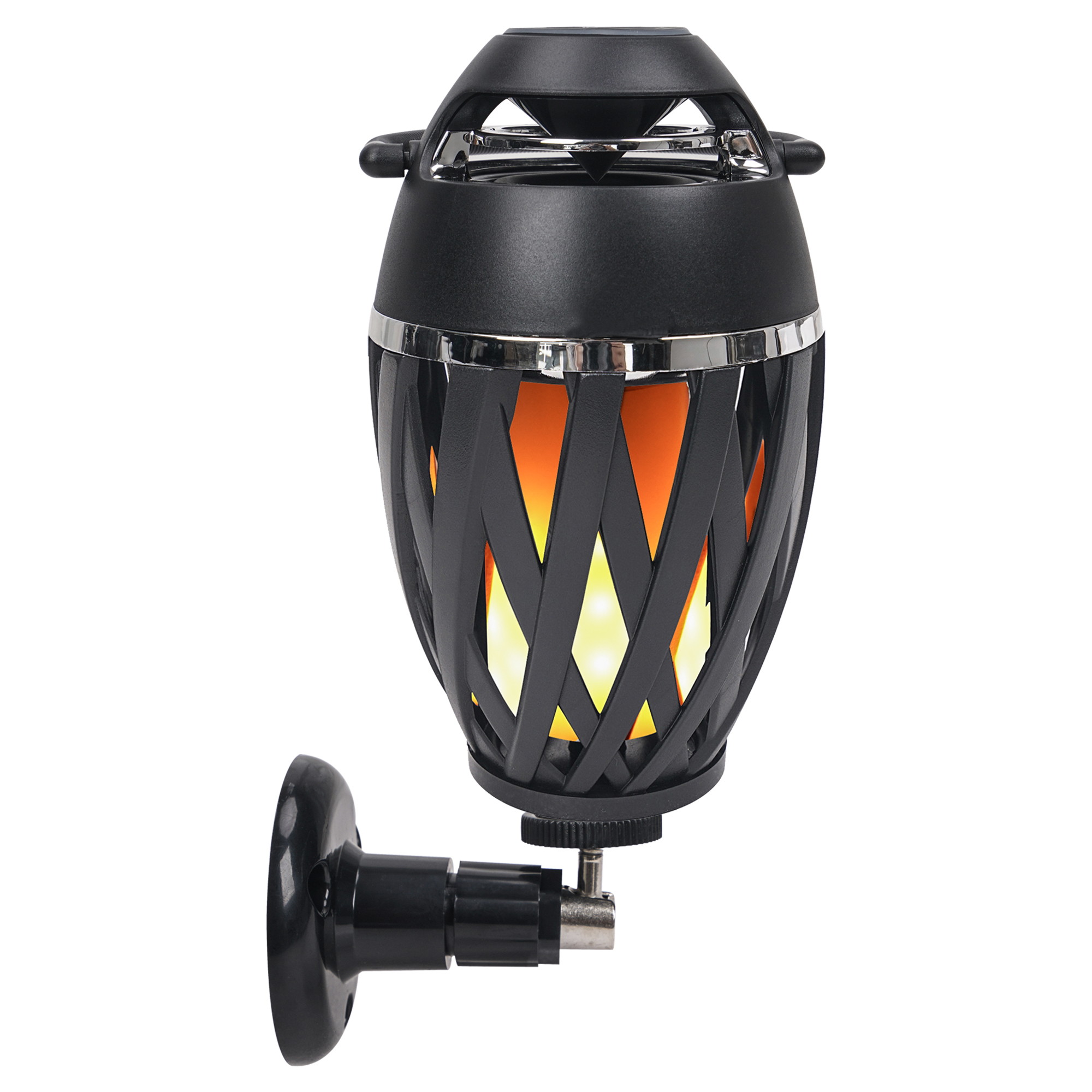 Sound Town Pair of Portable Bluetooth Speakers with LED Lights, True Wireless Stereo (TWS) Bluetooth, Wall Mount Brackets, and Decorative Flame, for Outdoors, House Party, Patio and Home
