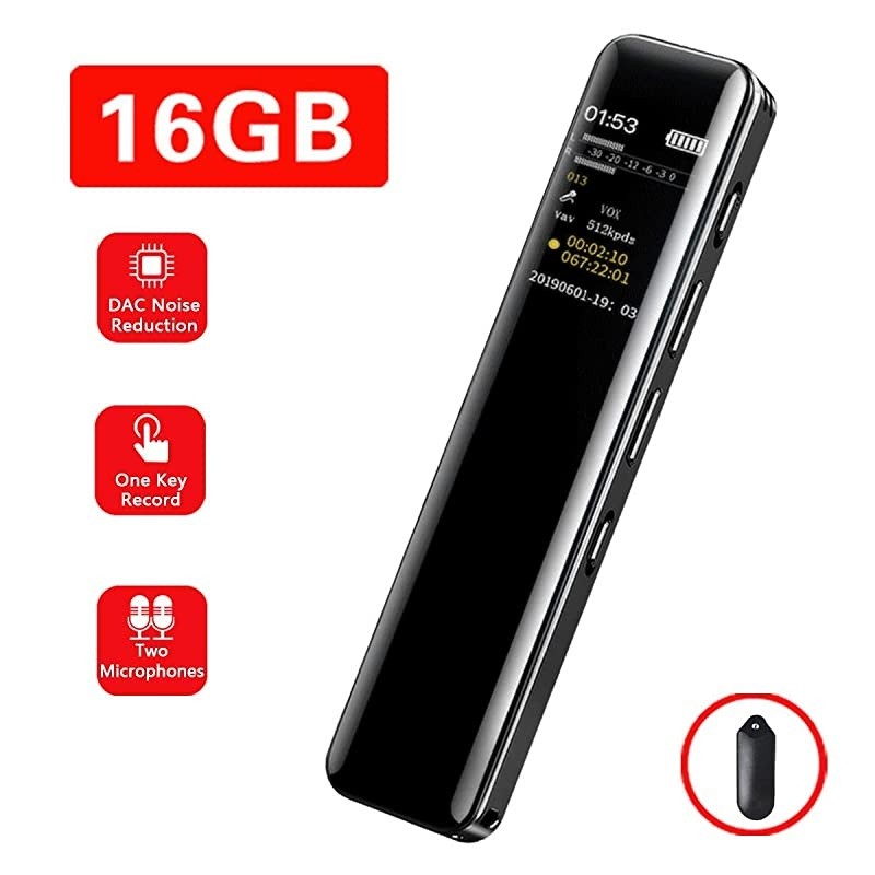 Digital Voice Recorder Voice Activated Recorder for Lecture Meetings Audio Voice Recorder with MP3 Player with Rechargeable Stereo HD Recording Voice USB Password Variable Speed