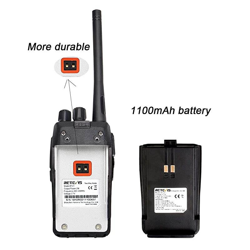 Case of 6 RT21 Two Way Radios Long Rang Walkie Talkies for Adults Hands Free 2 Way Radios for Business with SixWay Multi Gang Charger