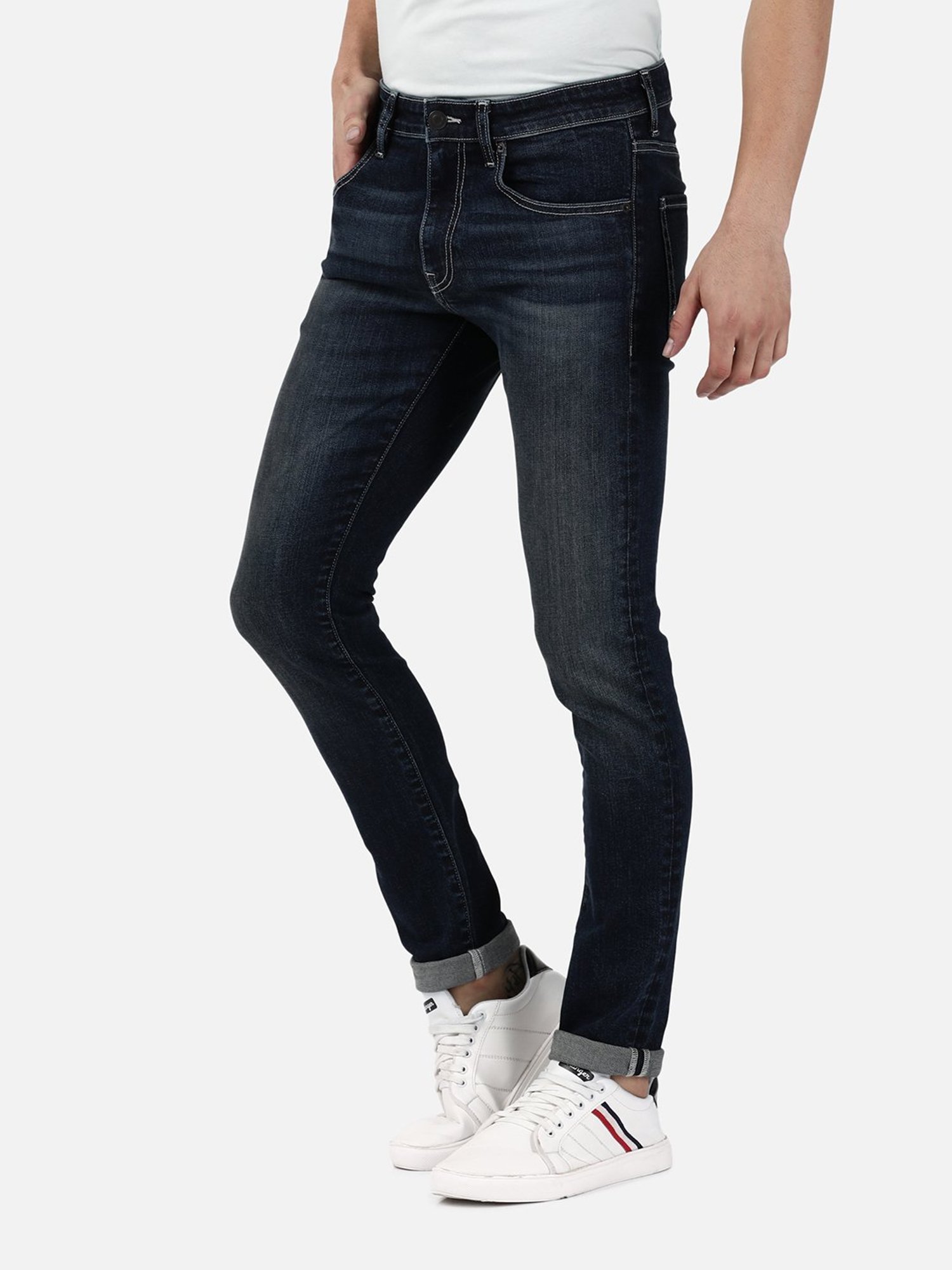 Passion Dark Blue Slim Fit Lightly Washed Jeans