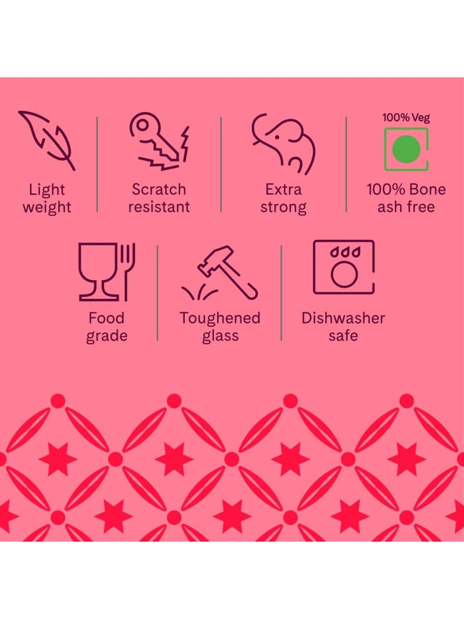 Larah by Borosil White Ceramic Opalware Mug - Set of 6 200ml