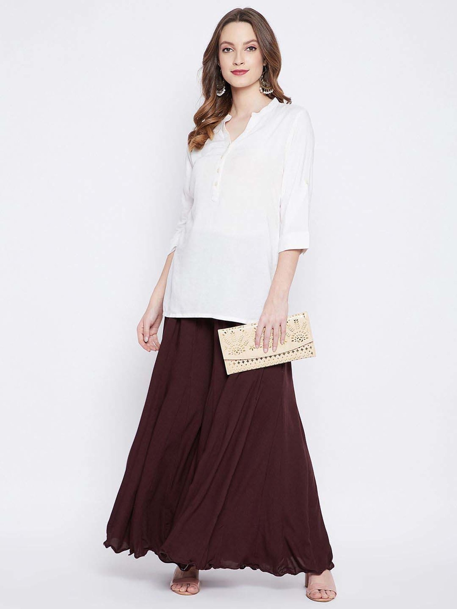 Castle Coffee Brown Regular Fit Palazzos