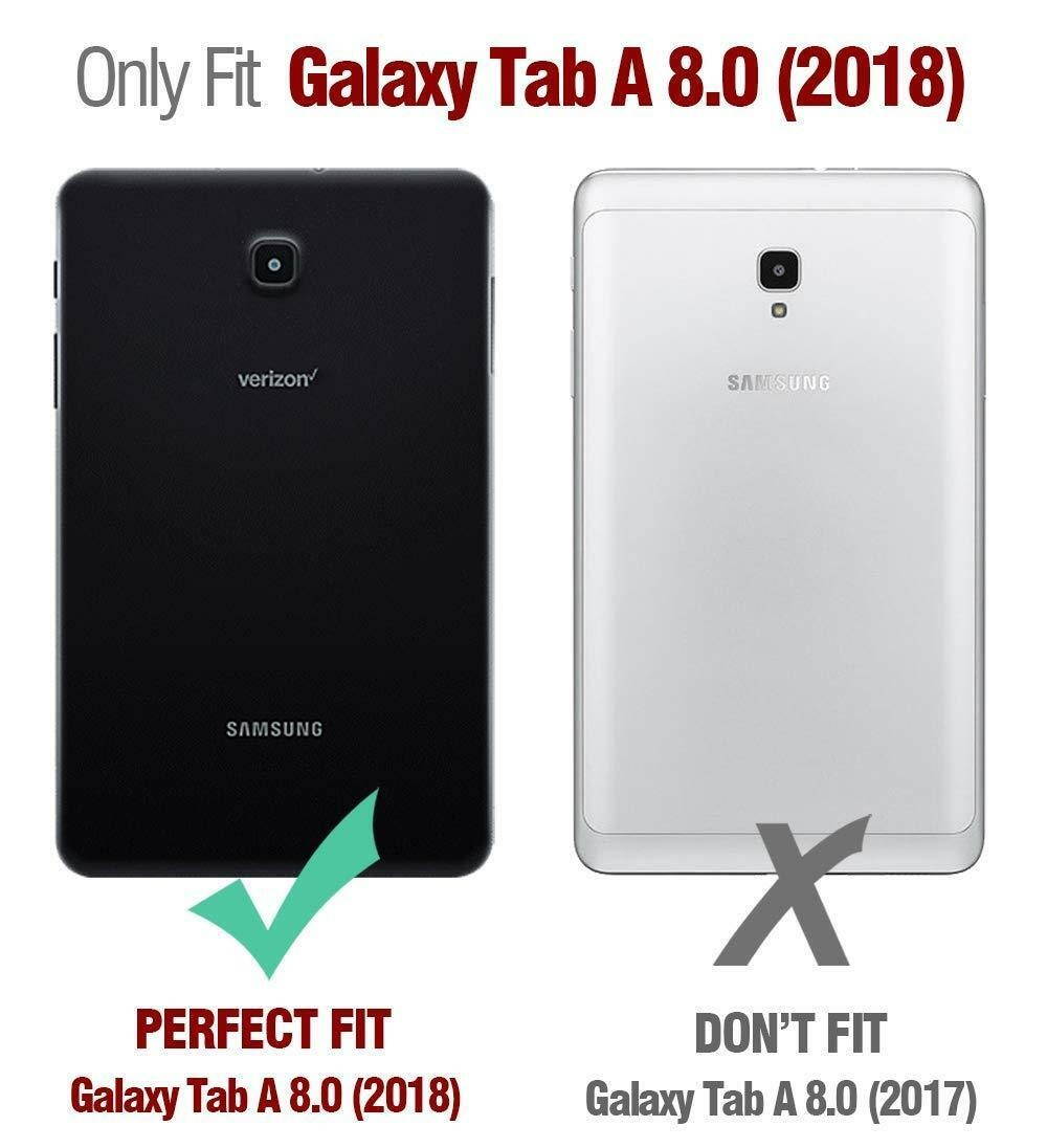 For Galaxy Tab A 8.0" 2018 Case Synthetic Leather Stand Cover Composition Book