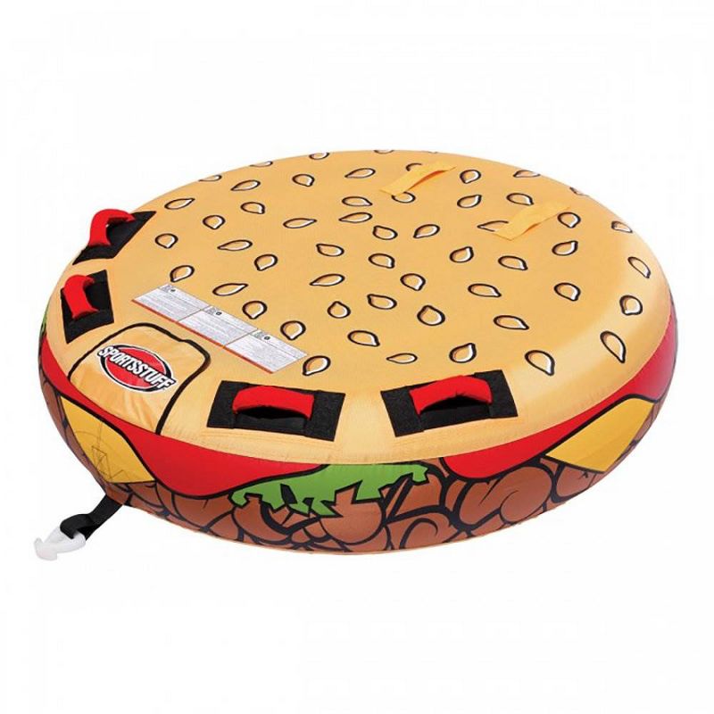 Sportsstuff 58 Inch Inflatable 2 Rider Cheeseburger Towable Lake Tube | 53-3050