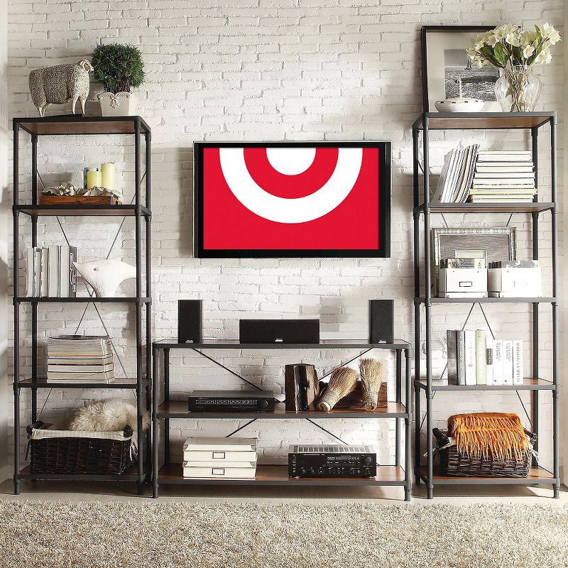 74.25" Webster 4 Shelf Mixed Media Bookshelf Black - Inspire Q