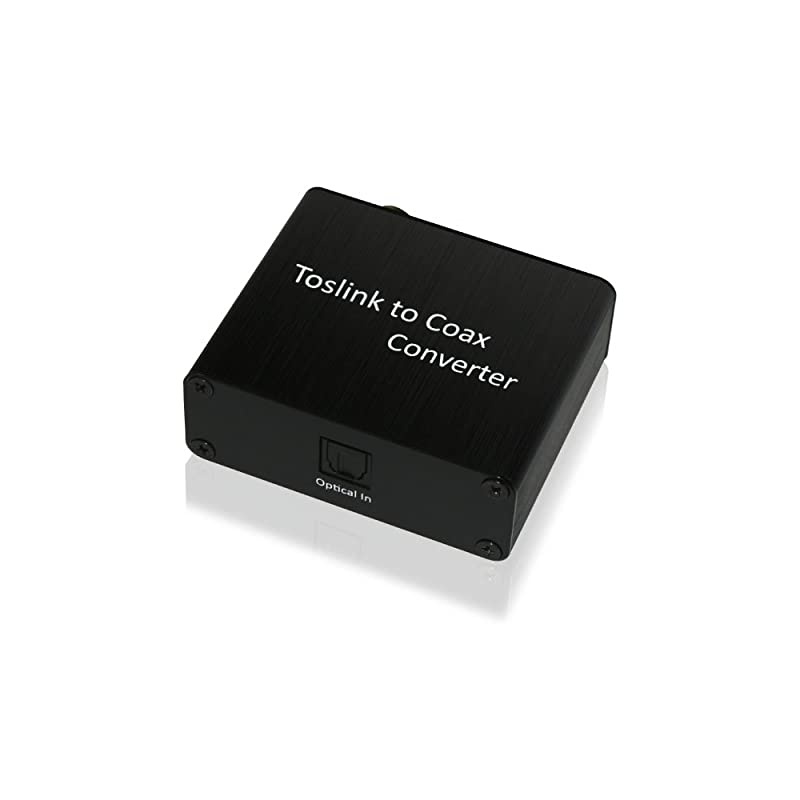 Toslink Optical to Coax Coaxial Digital Audio Converter Support Dolby Digital DTS 51 Sampling Rates 441 Khz 48Khz 96 Khz 192Khz Black 65040