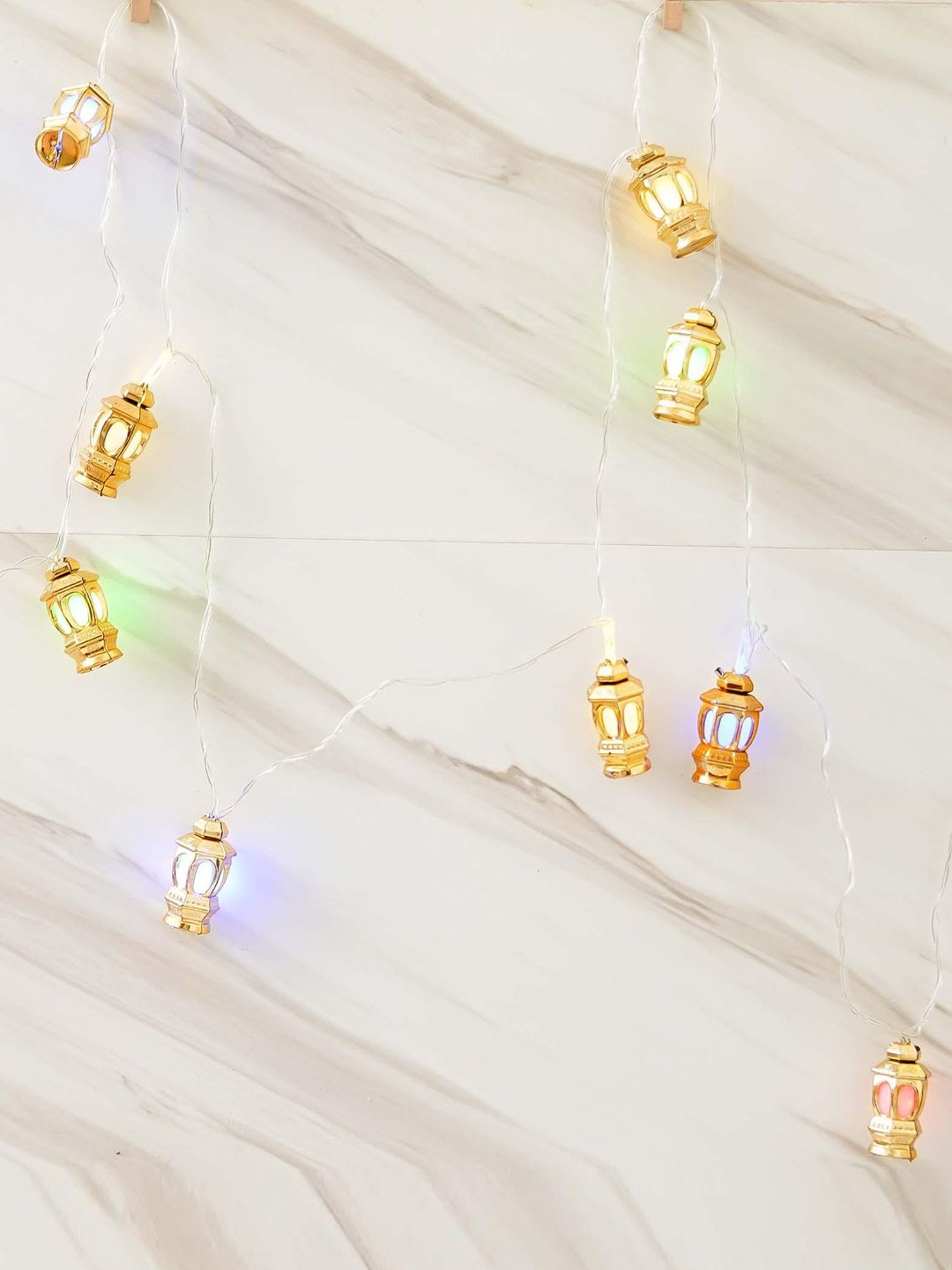 eCraftIndia Lantern Shaped LED Color Changing Steady Fairy String Lights for Diwali