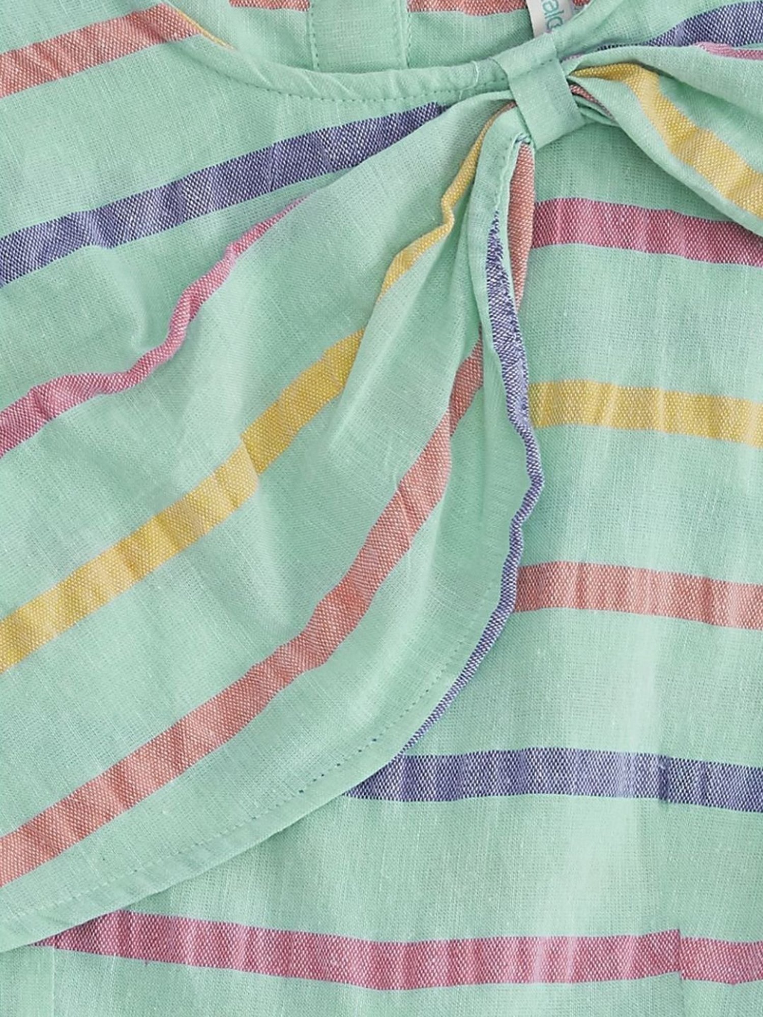 Pantaloons Junior Green Cotton Striped Jumpsuit