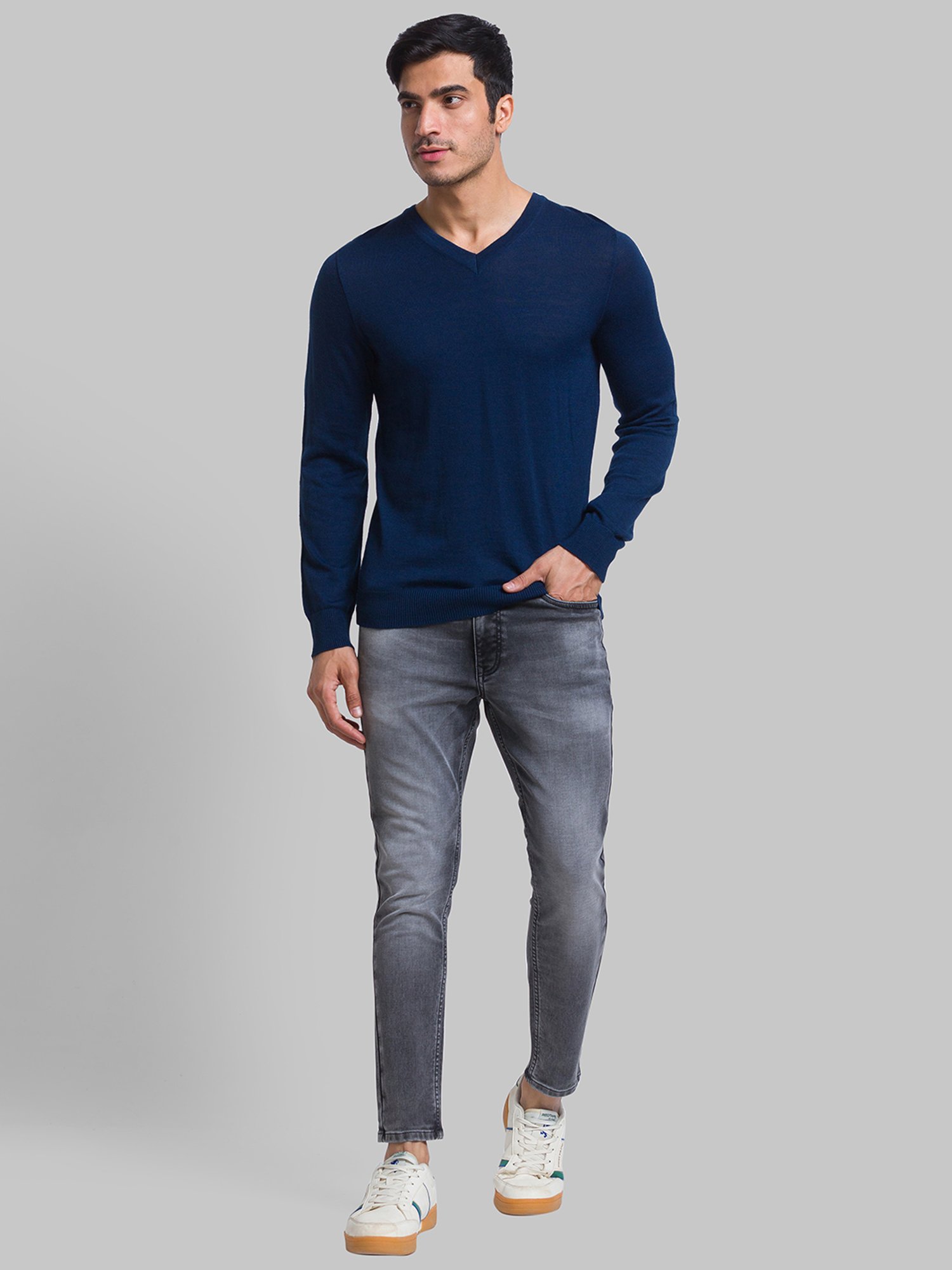 Parx Blue Regular Fit Sweater