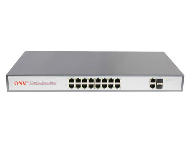 ONV-POE31016PFA 16 AF PoE Ports and 2GE/2GF Uplink PoE Line End-Span(12+,36-) PoE  IEEE802.3af/at Switch
