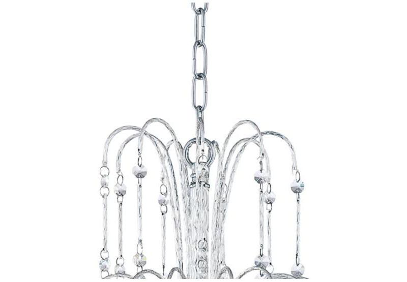 Vienna Full Spectrum Chrome Chandelier 29" Wide Crystal Rain Curved Arm Halogen 6-Light Fixture Dining Room Foyer Kitchen Entryway