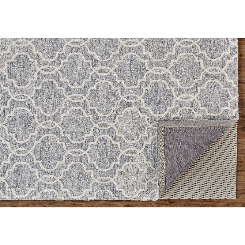 8'x10' Rectangle Hand Made Tufted Ogee Wool Area Rug Gray - Feizy