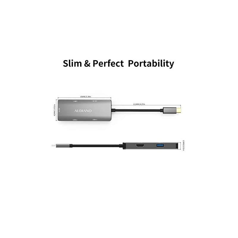 USB C HUB  6in1 USB Type C Adapter with 4K HDMI Power Delivery PD Charging Port SDTF Card Reader2 USB 30 Ports Compatible with MacBook Pro 20182017 Google Chromebook PixeliPad Pro