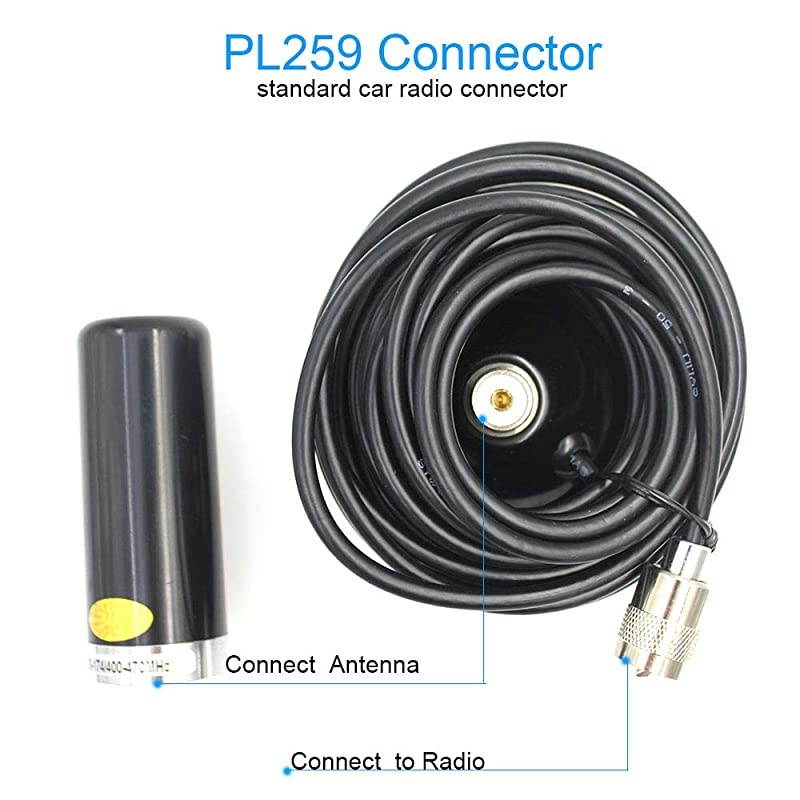 Dual Band HHN2RS Antenna+Magnetic Mount Base+5m Cable for Car Vehicle Mobile Radio KT8900KT980 Plus