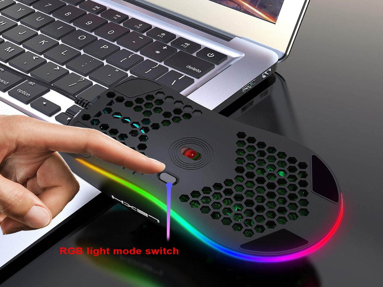 Updated Gaming Mouse with 7 Programmable Buttons, Chroma RGB Backlight Gaming mice, 6400 Adjustable DPI, Ergonomic USB Computer Mouse, High Precision Sensor for Windows PC & Laptop Gamers