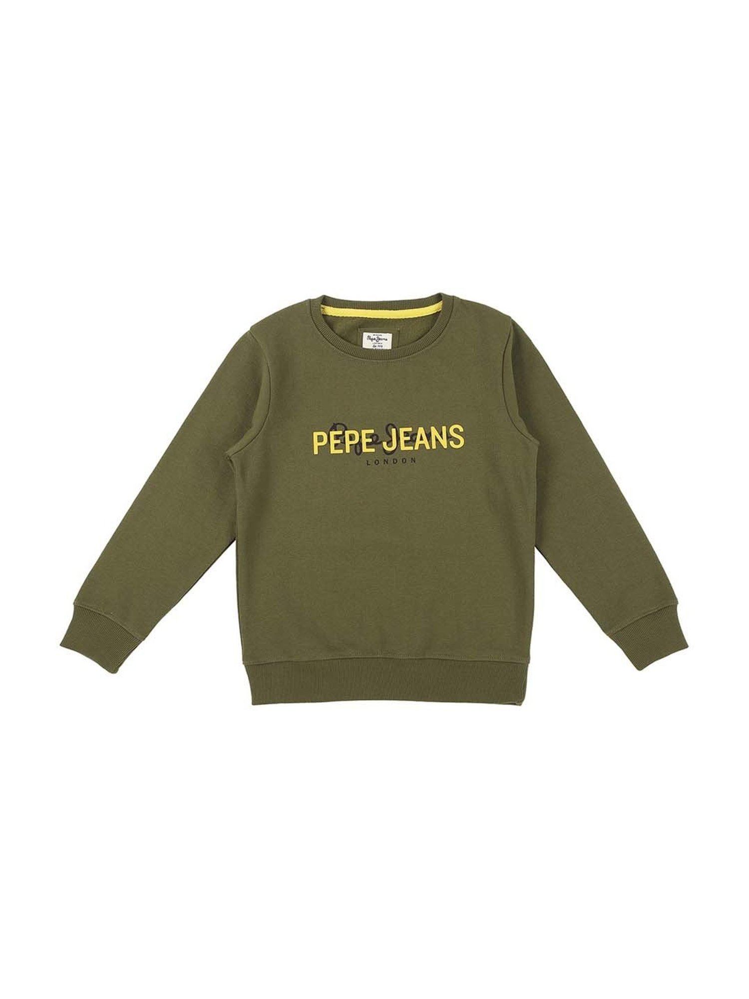 Pepe Jeans Kids Green Graphic Full Sleeves Sweatshirt