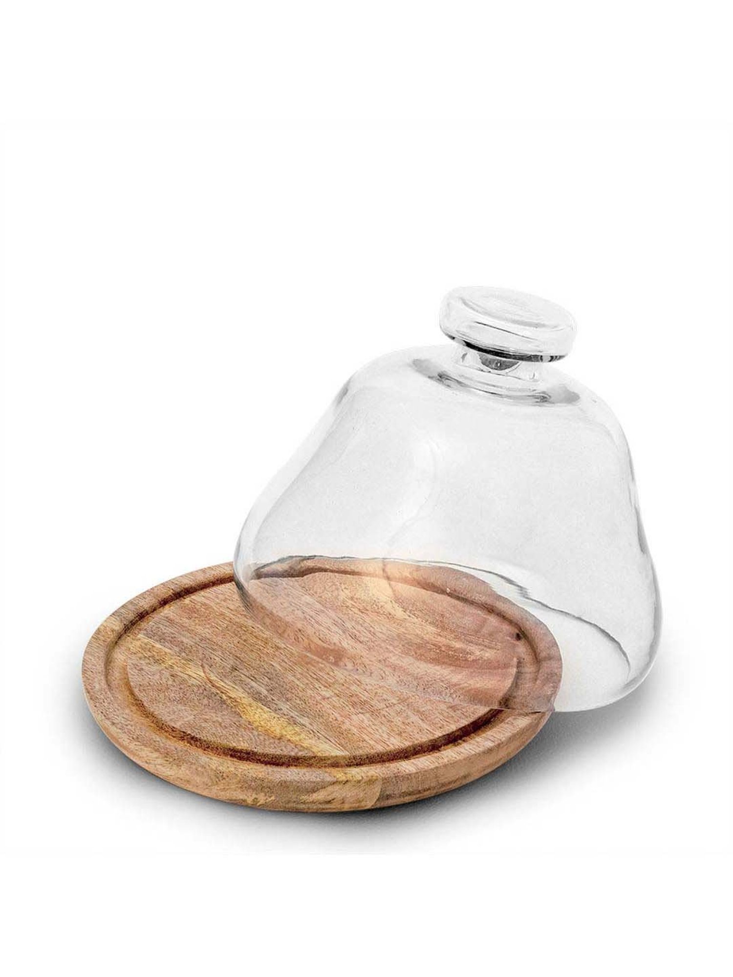 ellementry Daffodil Transparent Glass Cloche with Base - Set of 1