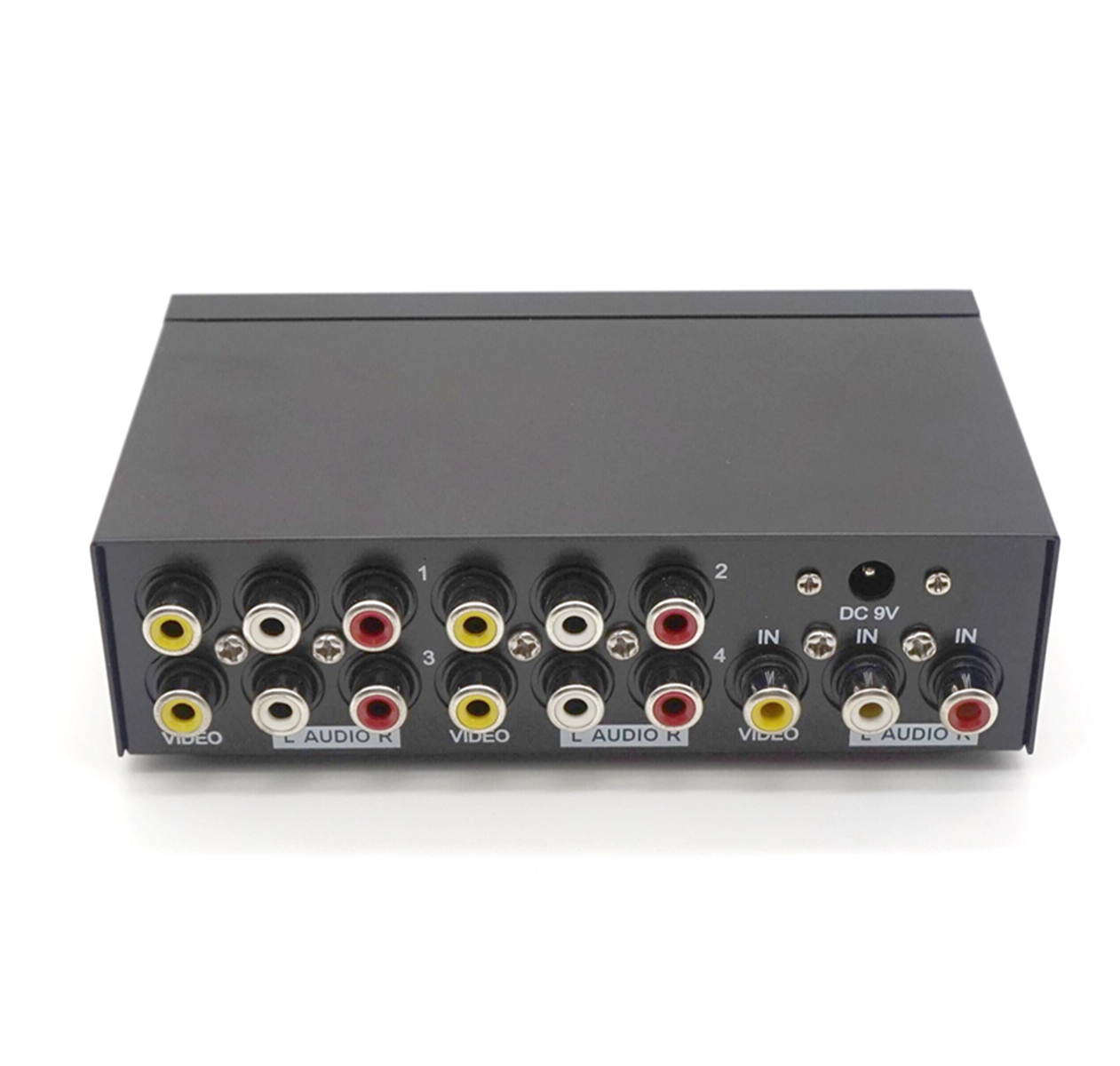 Plugadget 4 Port For AV Video Audio Splitter 1x4 One In Four Out RCA Splitter One For Four For AV Metal Shell
