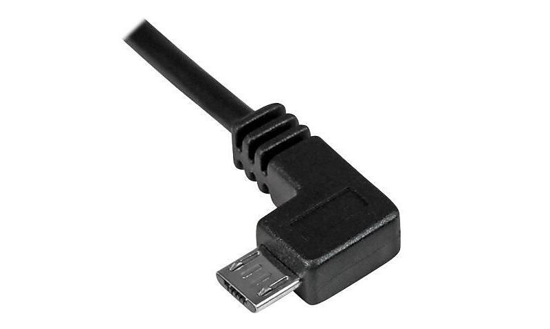 StarTech 6'Micro USB Male-to-Male Charge-and-Sync, Left-Angle, Micro USB Cable USBAUB2MLA