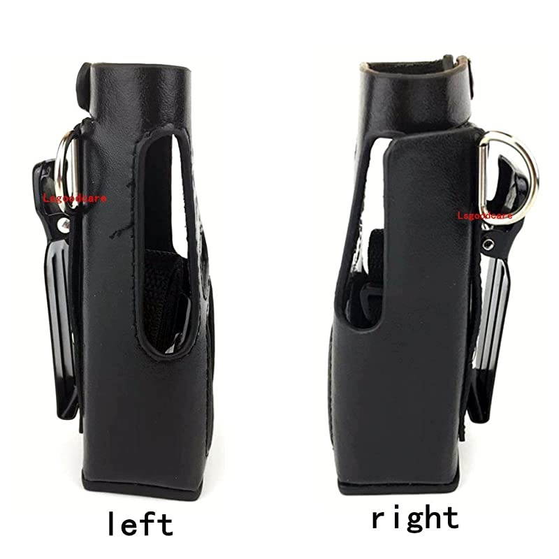 Black Hard Leather Carrying Holder Holster Case with Adjustable Shoulder Strap Compatible for Motorola CB Ham 2 Way Radio GP338 GP339 PRO7450 PRO7350 HT1250 GP328 GP340 Walkie Talkie by