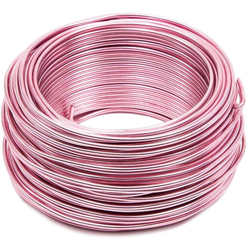 Bright Creations 101 Feet 12 Gauge Aluminum Wire for DIY Art & Crafts Jewelry Making, Light Pink