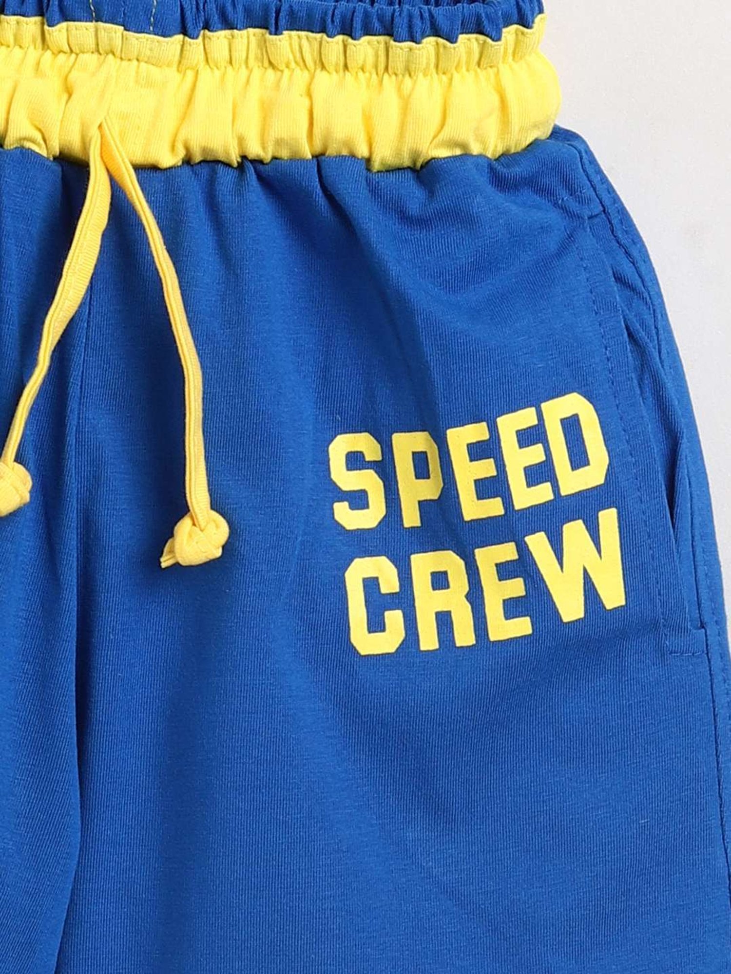 Todd N Teen Kids Blue & Yellow Cotton Printed Bermunda