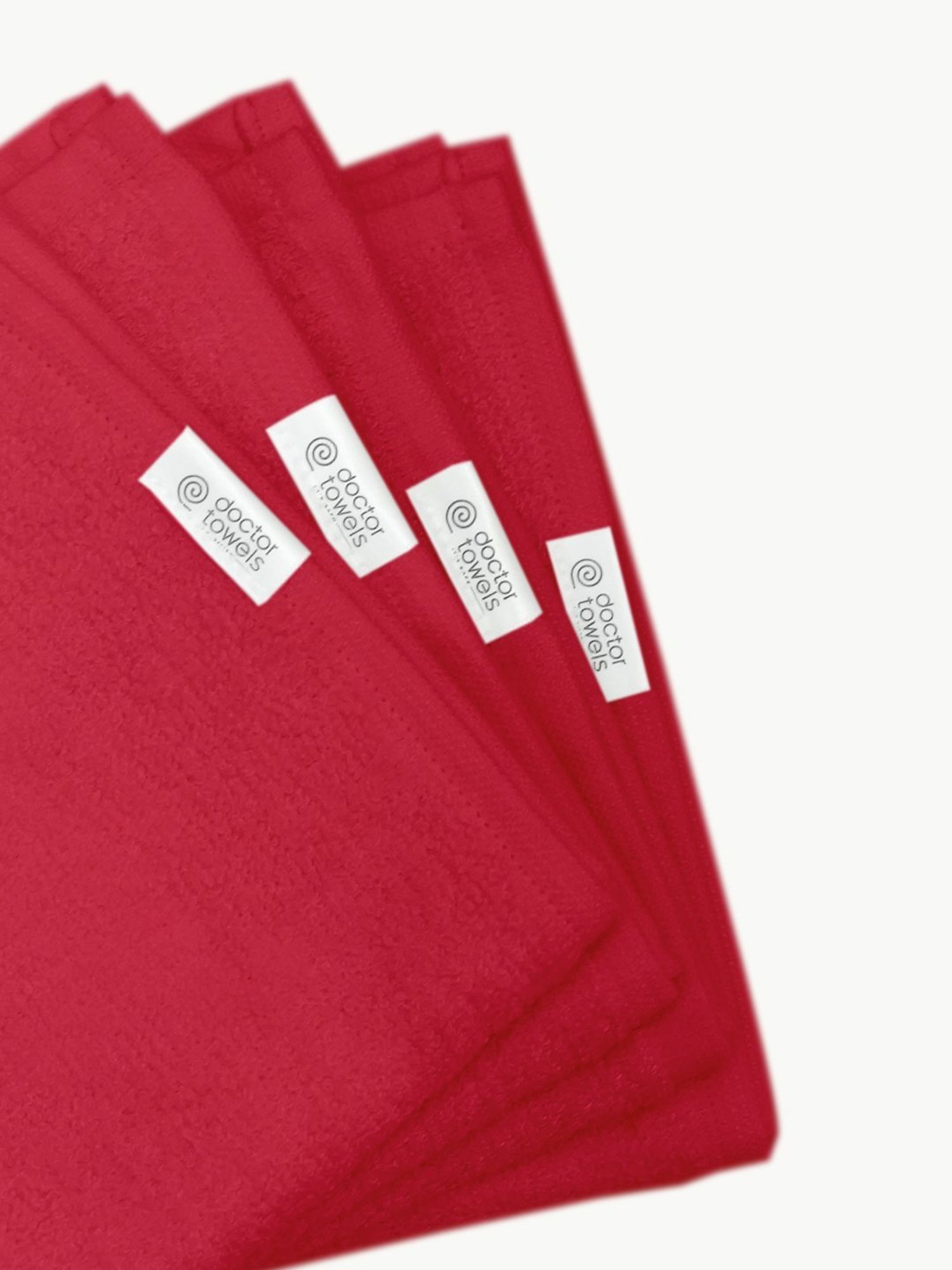 Doctor Towels Bamboo Terry Red 650 GSM Viscose Face Towel (Set of 4)