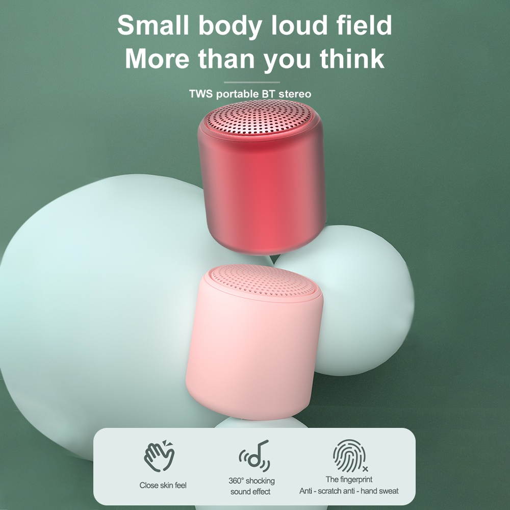 Portable Wireless Bluetooth 5.0 Speaker Mini Music Audio Stereo Sound Speaker Loudspeaker Bass Soundbox with Microphone for Phone