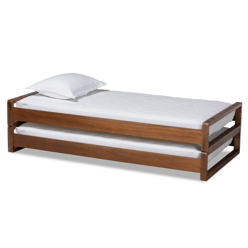 King Klara Wood Expandable Bed Frame Walnut - Baxton Studio